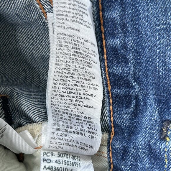 Levis Women’s 26 701 LVC 1950 Selvedge Jean High Waist Patchwork Big E Denim - Picture 9 of 14